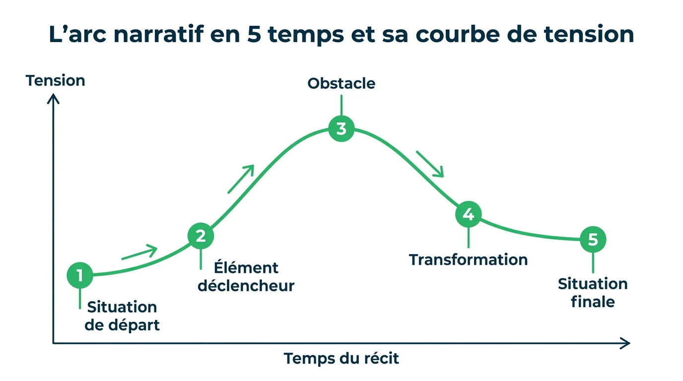L'arc narratif en 5 temps et sa courbe de tension