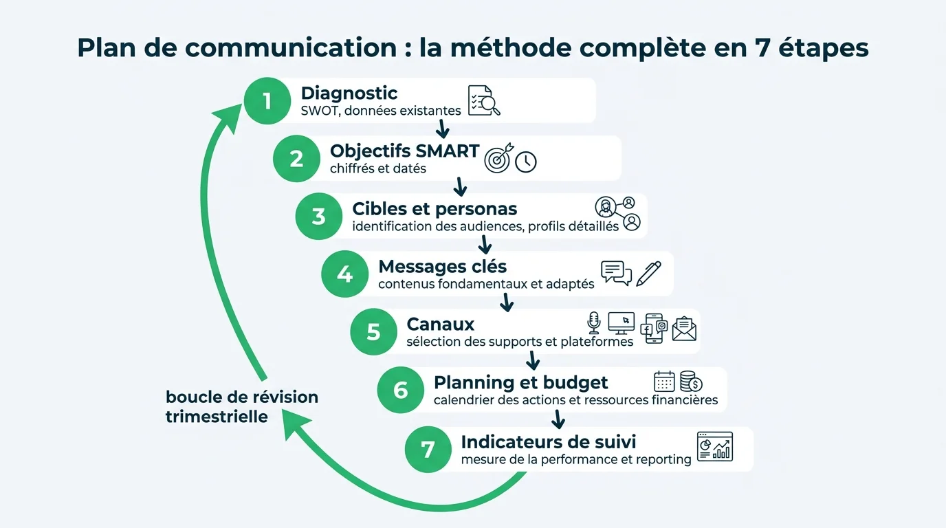 Les 7 étapes de la méthode, du diagnostic aux indicateurs de suivi