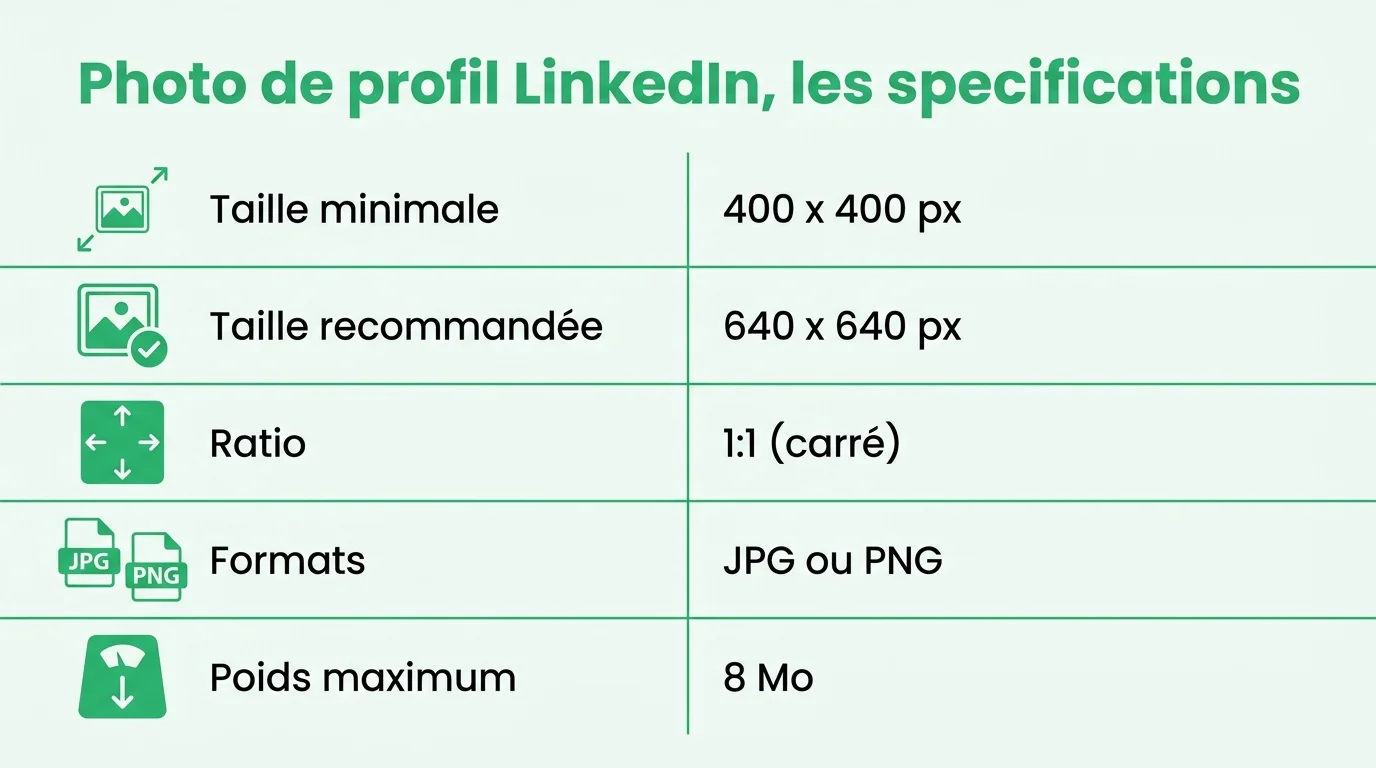 Les dimensions recommandées d'une photo de profil LinkedIn