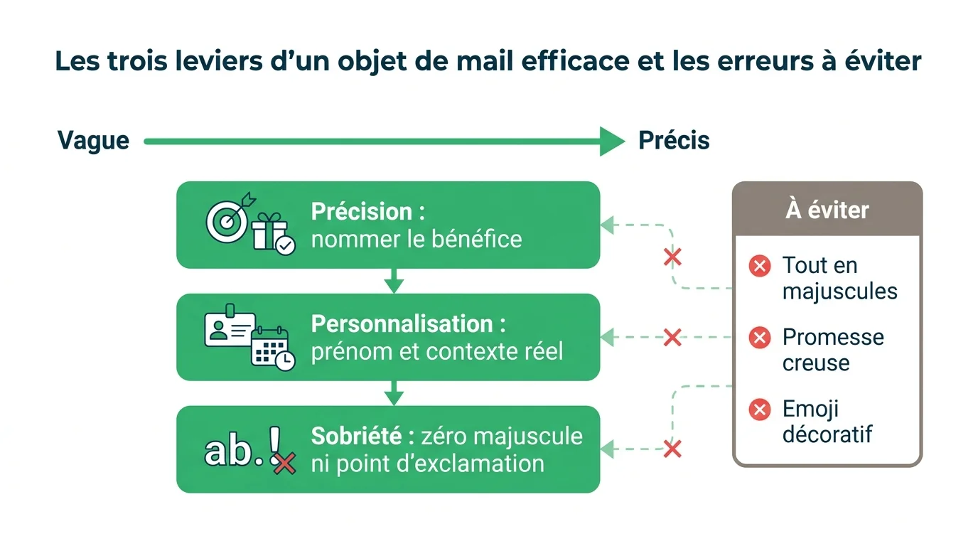 Les trois leviers d'un objet de mail efficace et les erreurs à éviter