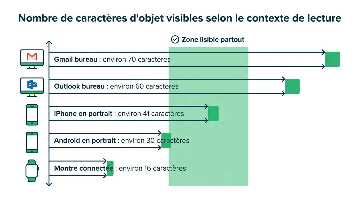 Nombre de caractères d'objet visibles selon le contexte de lecture