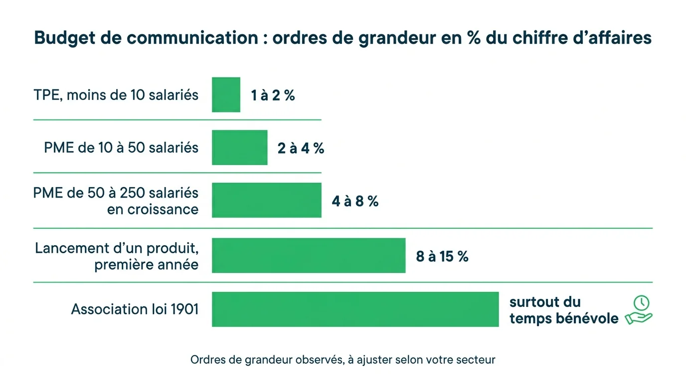 Ordres de grandeur du budget de communication en pourcentage du chiffre d'affaires