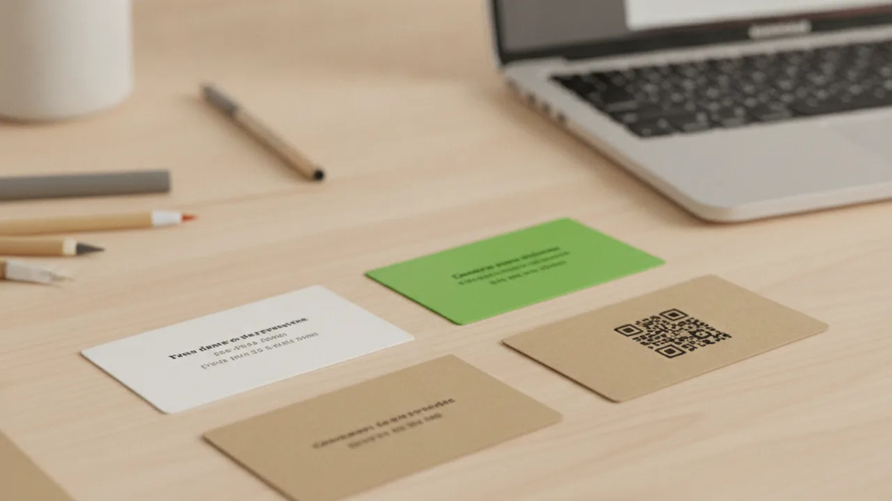 Plusieurs styles de cartes de visite originales posees sur un bureau