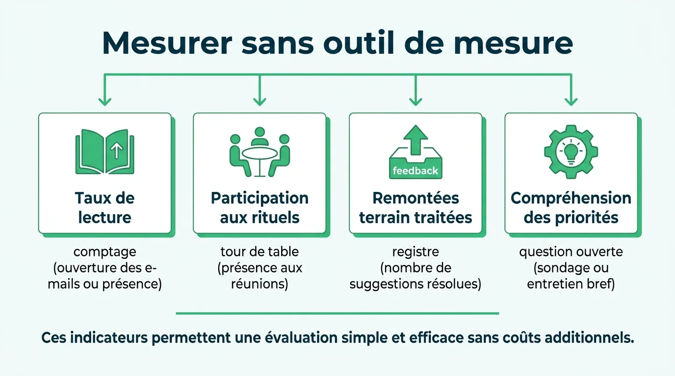 Quatre indicateurs de communication interne relevables sans outil payant
