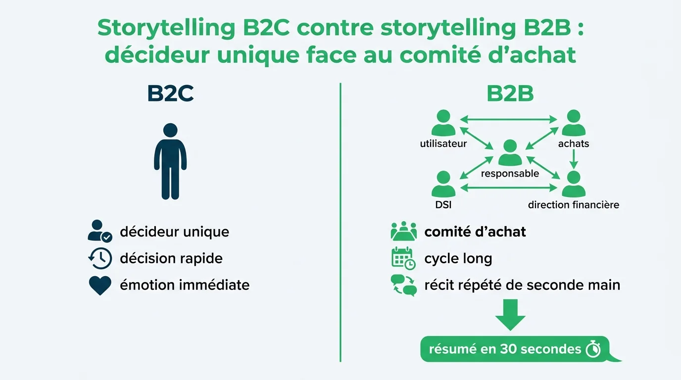 Storytelling B2C contre storytelling B2B : décideur unique face au comité d'achat