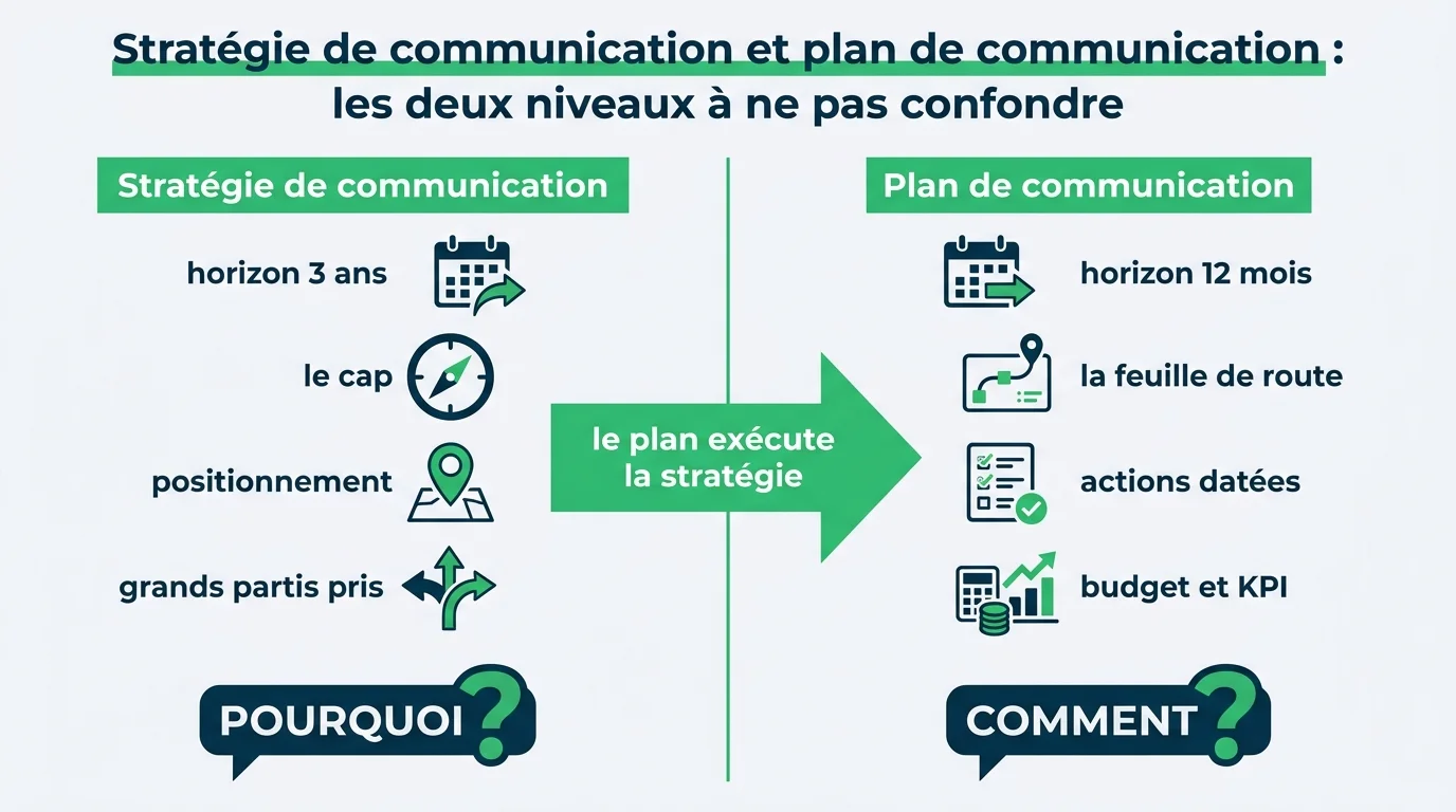 Stratégie de communication et plan de communication : les deux niveaux à ne pas confondre