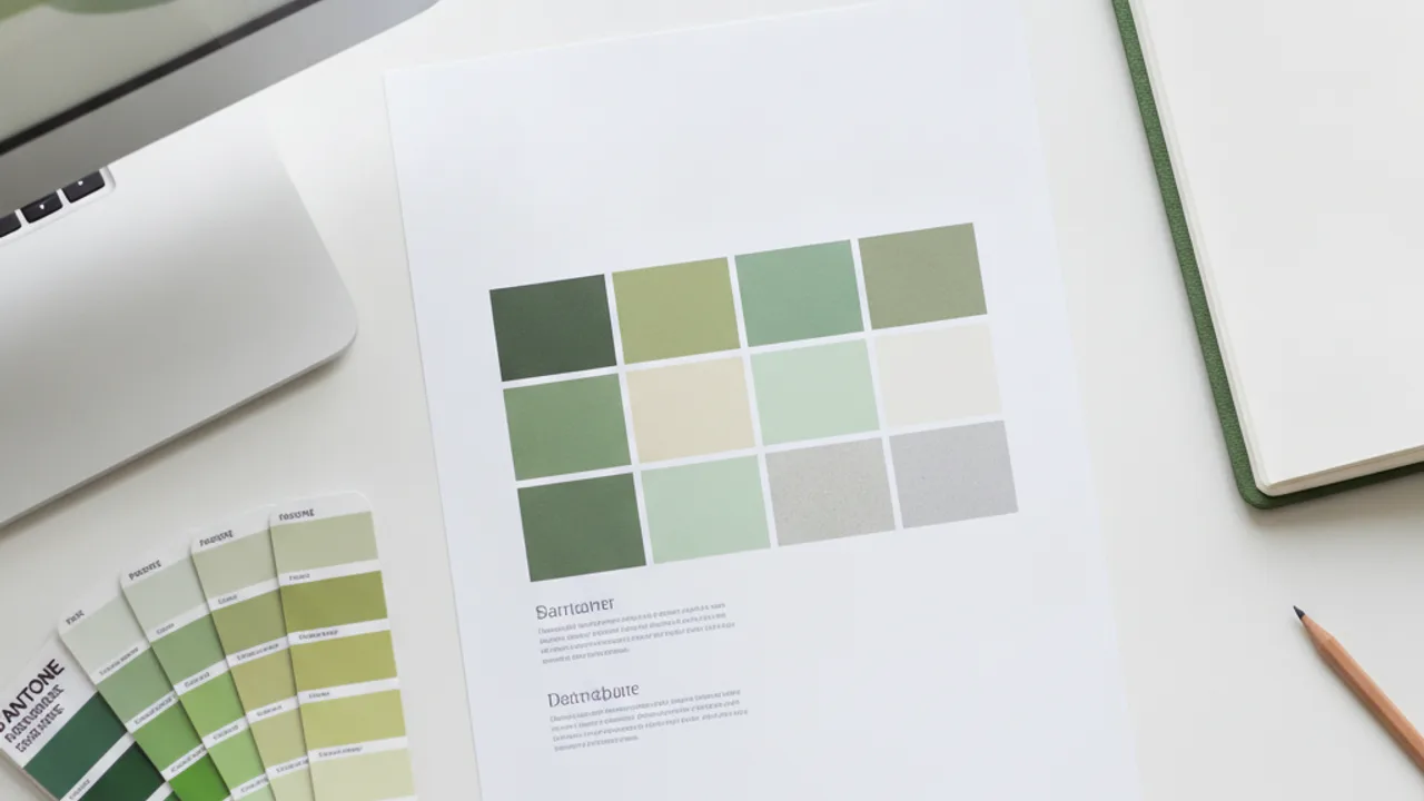 Un brand board imprimé sur le bureau d'un studio de design