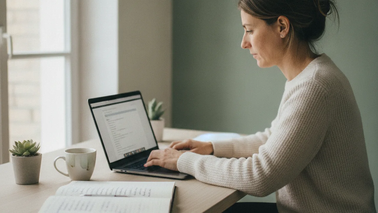 Une dirigeante de PME prépare elle-même sa prise de contact presse, sans agence