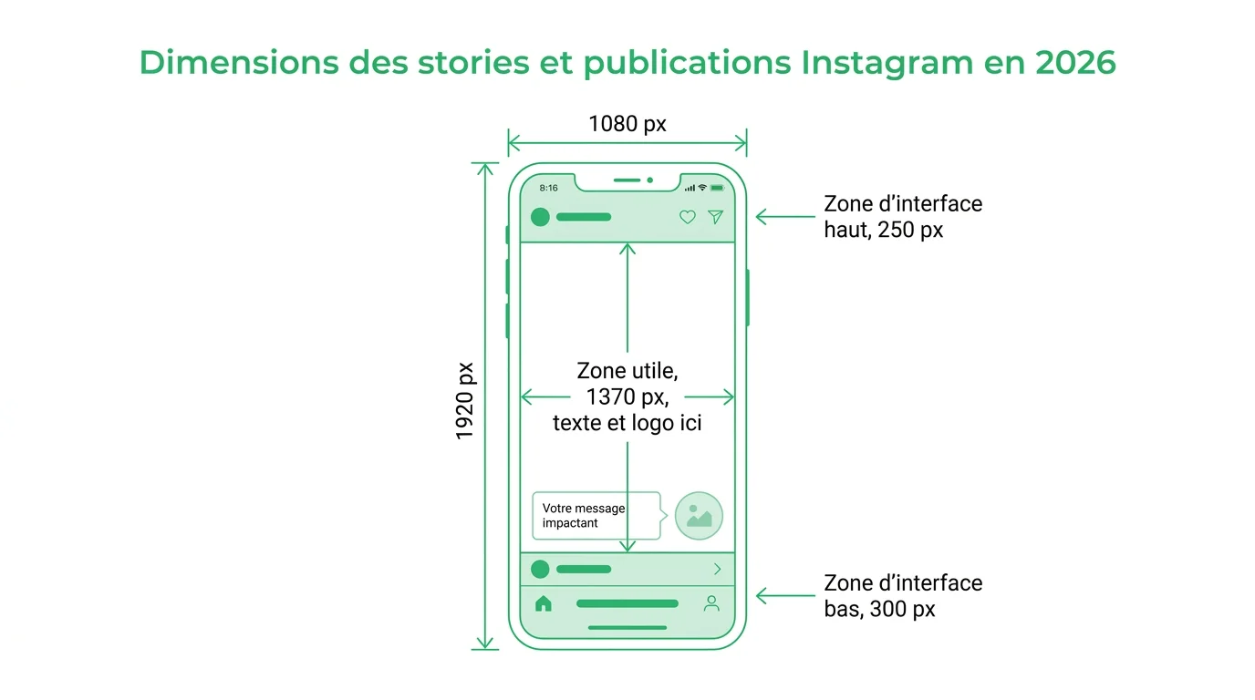 Zone de sécurité d'une story verticale 9:16